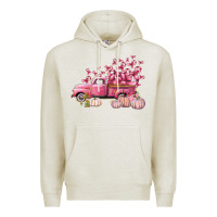 Oatmeal Heather Breast Cancer truck Premium Hoodie - FaDigitalArtStudio