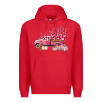 Red Breast Cancer truck Premium Hoodie - FaDigitalArtStudio