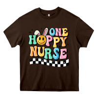 Chocolate Brown one happy nurse Heavy Core Tee - MaliasSmallBusiness