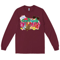 Burgundy Lunch lady off duty Long Sleeve Tee - NancyCooperArtShop