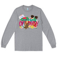 Heather Grey Lunch lady off duty Long Sleeve Tee - NancyCooperArtShop