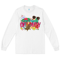 White Lunch lady off duty Long Sleeve Tee - NancyCooperArtShop