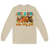 Mushroom Just a girl who loves Fall Long Sleeve Tee - RanaPortraitStore