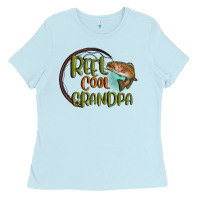 Baby Blue reel cool  grandpa Ladies Tee - MaliasSmallBusiness