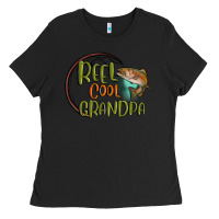 Black reel cool  grandpa Ladies Tee - MaliasSmallBusiness