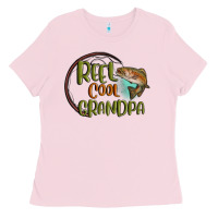 Bubblegum Pink reel cool  grandpa Ladies Tee - MaliasSmallBusiness