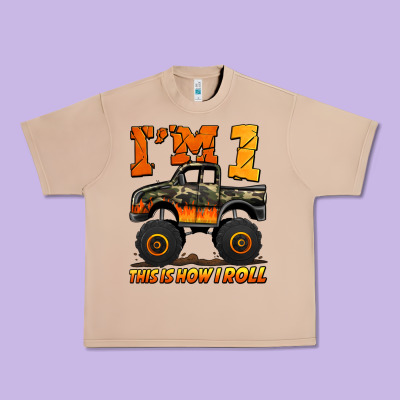 I'm One This Is How I Roll Monster Truck Birthday Urban Heavy Tee Designed By Jasminsmagicworld