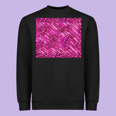 Pink Glitter With Leopard Pattern Heavyweight Sweatshirt Designed By Tumblerdesignbyshophia