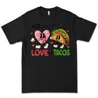 Black all you need is love and tacos Premium Tee - MaliasSmallBusiness