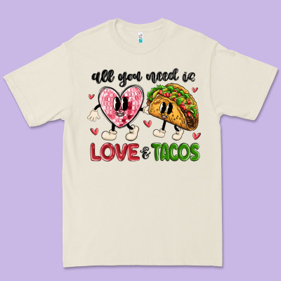 All You Need Is Love And Tacos Premium Tee Designed By Maliassmallbusiness