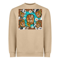Mushroom lion with leopard and cowhide pattern Heavyweight Sweatshirt - TumblerDesignByShophia