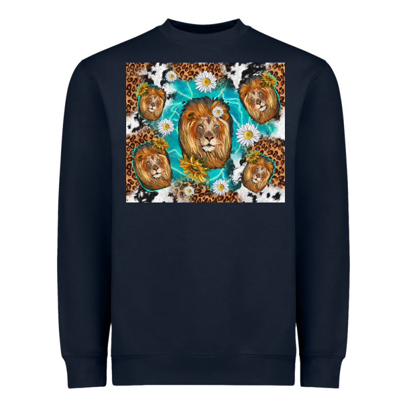 Lion With Leopard And Cowhide Pattern Heavyweight Sweatshirt by TumblerDesignByShophia | Teevron
