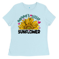 Baby Blue mommy' s little sunflower Ladies Tee - MaliasSmallBusiness
