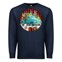 Navy Tis The Season Truck Premium Sweatshirt - FaDigitalArtStudio