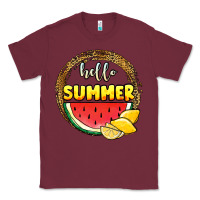 Burgundy hello summer watermelon Classic Tee - JahusDesignShop