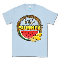 Dusty Blue hello summer watermelon Classic Tee - JahusDesignShop