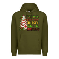 Army Green Tree tops glisten and children listen to nothing Premium Hoodie - RanaPortraitStore