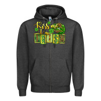 Charcoal Heather St. Patrick's Kiss me i am irish Zipper Hoodie - OliviaCreatesArt