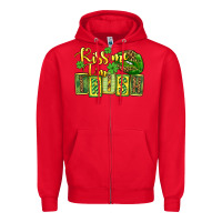 Red St. Patrick's Kiss me i am irish Zipper Hoodie - OliviaCreatesArt
