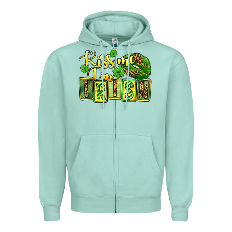 St. Patrick's Kiss Me I Am Irish Zipper Hoodie by OliviaCreatesArt | Teevron