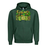 Sports Green St. Patrick's Kiss me i am irish Zipper Hoodie - OliviaCreatesArt