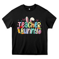 Black teacher bunny Heavy Core Tee - MaliasSmallBusiness