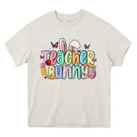 Cream teacher bunny Heavy Core Tee - MaliasSmallBusiness