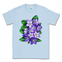 Dusty Blue Mayflower Plant Illustrations Classic Tee - LillyAllenDesigns