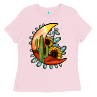 Bubblegum Pink Desert Moon Ladies Tee - Jasminsmagicworld