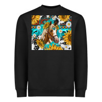 Black cowhide aztec horse Heavyweight Sweatshirt - TumblerDesignByShophia