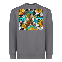 Cowhide Aztec Horse Heavyweight Sweatshirt | Teevron