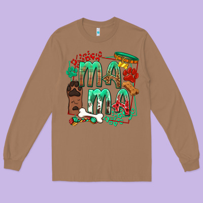 Dog Mama Long Sleeve Tee Designed By Texasbilliewilder
