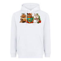 White Halloween thanksgiving christmas coffee cups Heavyweight Hoodie - FaDigitalArtStudio