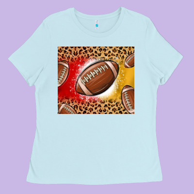 Team Color Red And Gold Football Ladies Tee Designed By Maliassmallbusiness