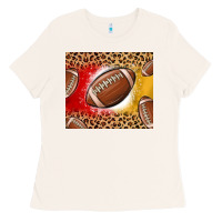 Bone team color red and gold football Ladies Tee - MaliasSmallBusiness