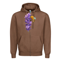 Chestnut honey bee with lavender fa element Zipper Hoodie - FaDigitalArtStudio