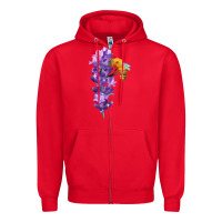 Red honey bee with lavender fa element Zipper Hoodie - FaDigitalArtStudio