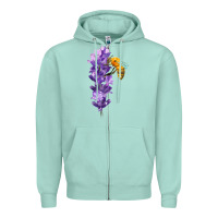 Seafoam honey bee with lavender fa element Zipper Hoodie - FaDigitalArtStudio