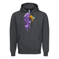 Smoke honey bee with lavender fa element Zipper Hoodie - FaDigitalArtStudio