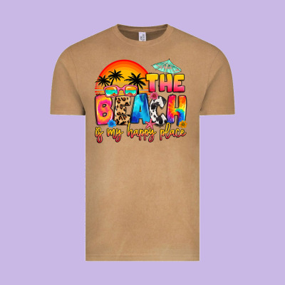 The Beach Is My Happy Place Vintage Tee Designed By Artiststas