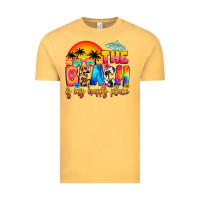 Vintage Mustard the beach is my happy place Vintage Tee - Artiststas