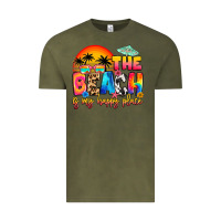 Vintage Olive the beach is my happy place Vintage Tee - Artiststas