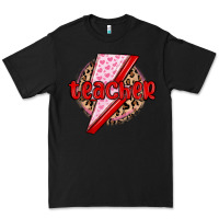 Black teacher lightning bolt valentines day Premium Tee - MaliasSmallBusiness