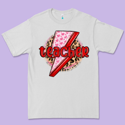 Teacher Lightning Bolt Valentines Day Premium Tee Designed By Maliassmallbusiness