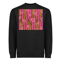 Black glitter pink stripe leopard pattern with flowers Heavyweight Sweatshirt - TumblerDesignByShophia