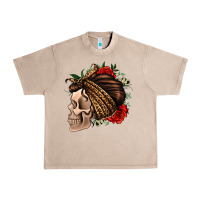 French Oak leopard bandana and roses skull Urban Heavy Tee - Jasminsmagicworld