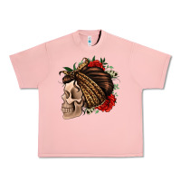 Salmon leopard bandana and roses skull Urban Heavy Tee - Jasminsmagicworld