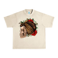 Sandshell leopard bandana and roses skull Urban Heavy Tee - Jasminsmagicworld