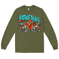 Army Green Basketball Mom Long Sleeve Tee - NancyCooperArtShop