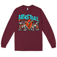 Burgundy Basketball Mom Long Sleeve Tee - NancyCooperArtShop